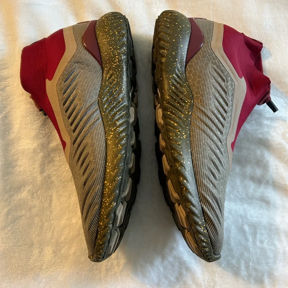 Adidas Alphabounce 5.8 zip Trace Olive Burgundy running shoes size 10 - Picture 3 of 10